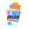 Bolígrafo llama y pompón de plumas colores surtidos