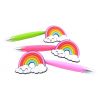 12 bolígrafos con arcoiris en colores surtidos; verde, fucsia y rosa