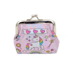 Monedero de unicornio color rosa