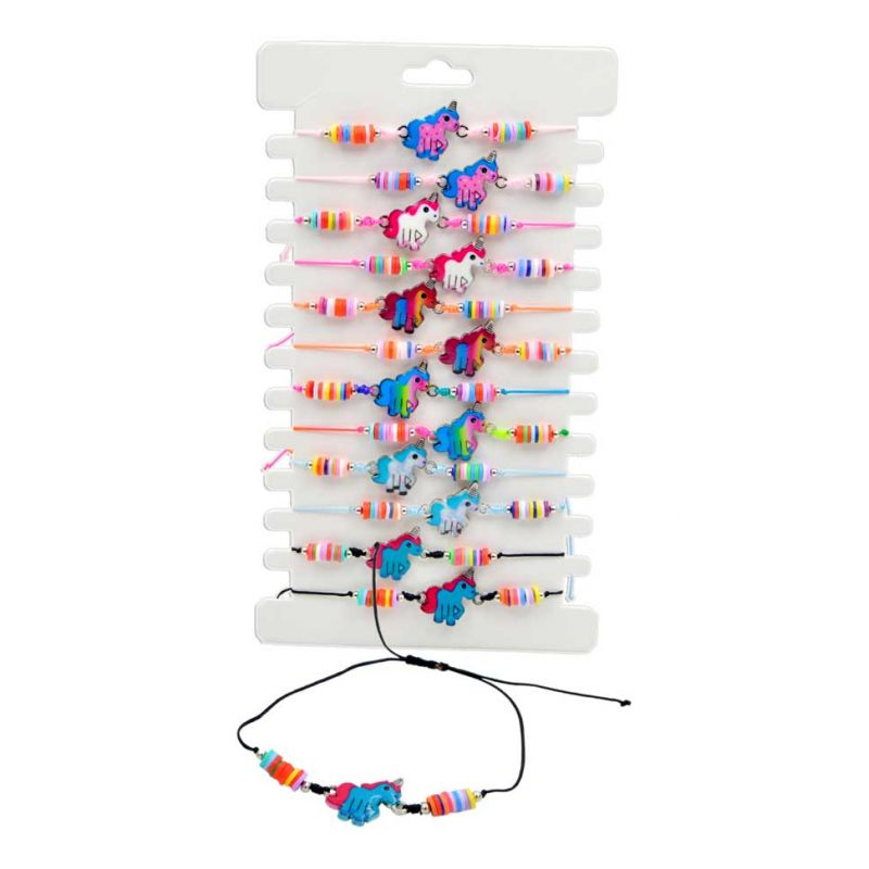 Pulsera de unicornio con cuerda ajustable en colores surtidos