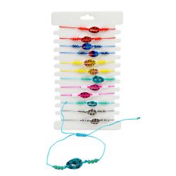 Pulsera de caracola étnica con cuerda ajustable en colores surtidos