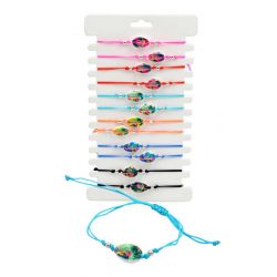Pulsera de caracola de flores con cuerda ajustable, surtidas