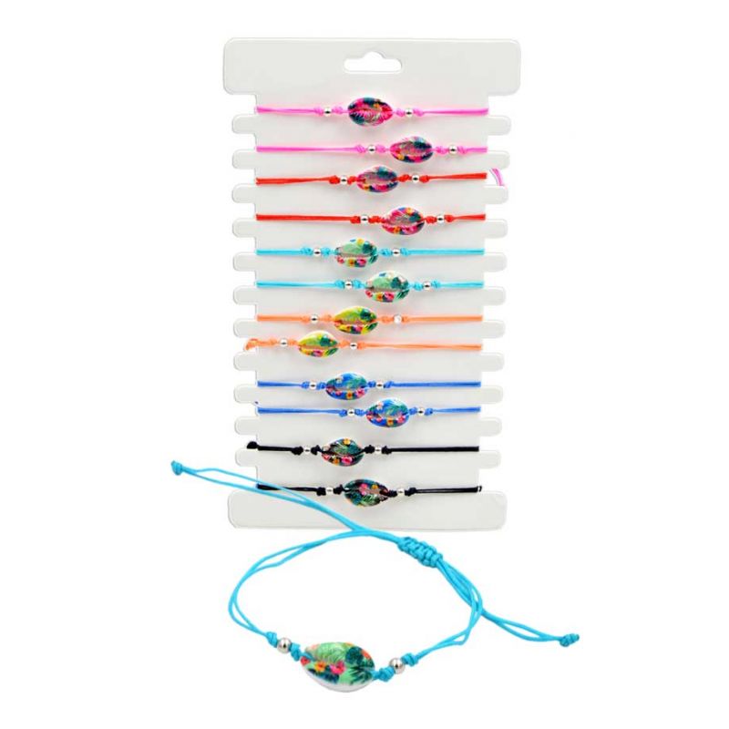Pulsera de caracola de flores con cuerda ajustable, surtidas