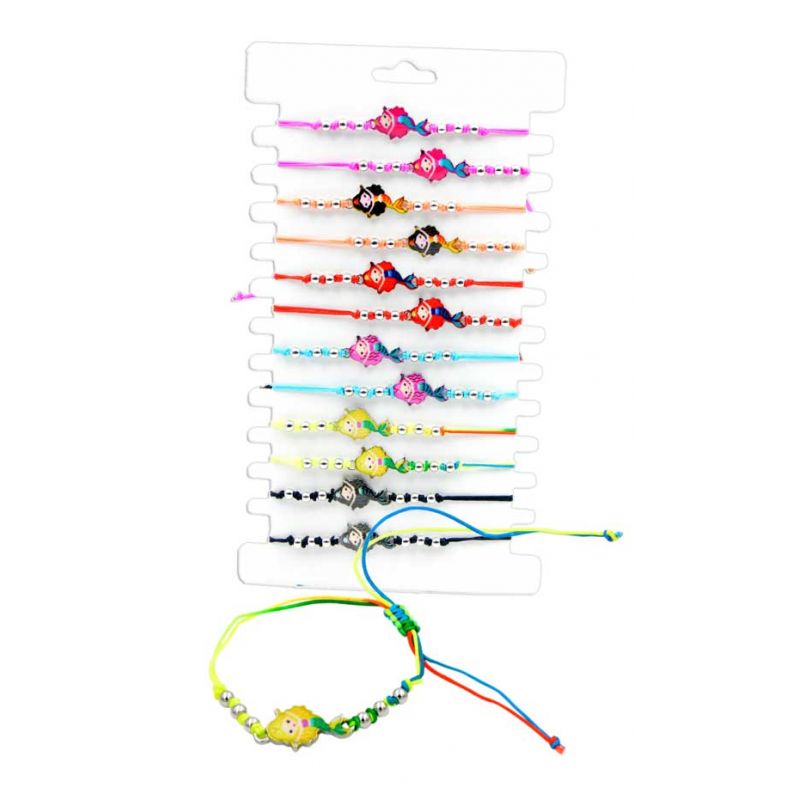 Pulsera de sirena con cuerda ajustable, en colores surtidos
