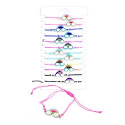 Pulsera de arcoiris con cuerda ajustable, en colores surtidos