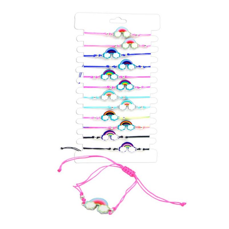 Pulsera de arcoiris con cuerda ajustable, en colores surtidos