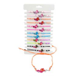 Pulsera de flamencos con cuerda ajustable, en colores surtidos