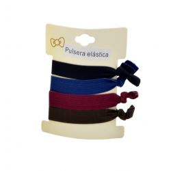 Pack 4 pulseras elásticas surtidas en colores sobrios