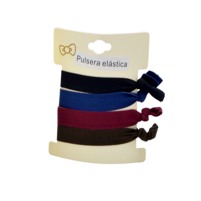 Pack 4 pulseras elásticas surtidas en colores sobrios