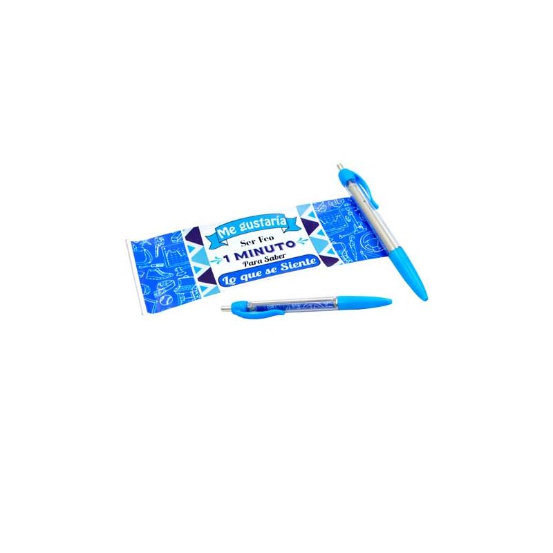 Boli azul con mensaje -ser feo, 1 minuto para saber lo que se siente