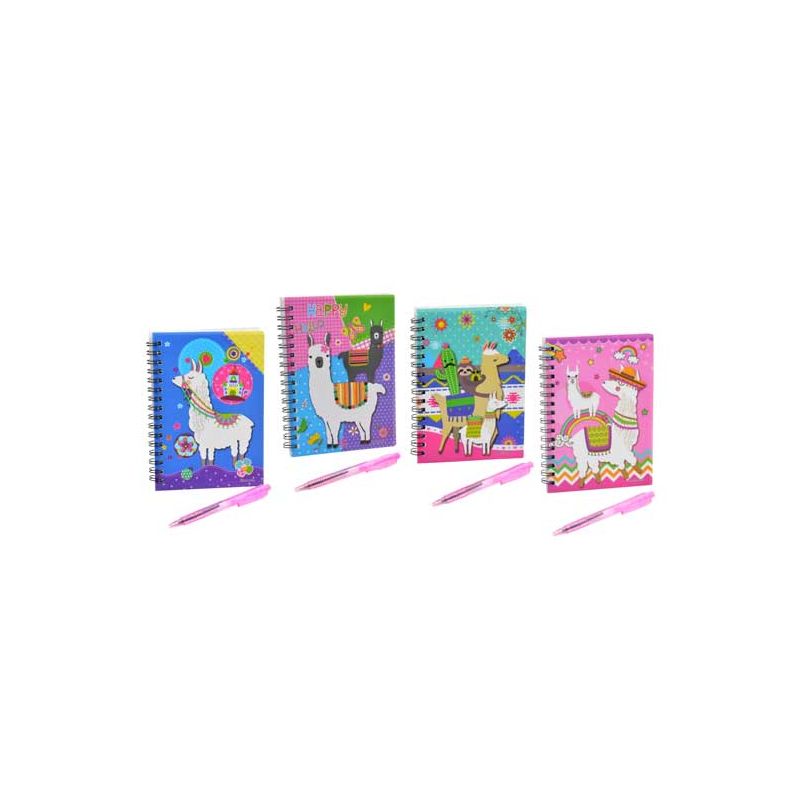 Libreta de llamas, con dibujos surtidos