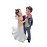 Figura de novios de 16 cm para la tarta, con novios mirándose