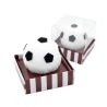 Toallita de balón de fútbol, en caja de acetato