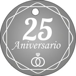 Pliego de  tarjetas redondas 25 aniversario 20 ud.                                                        
