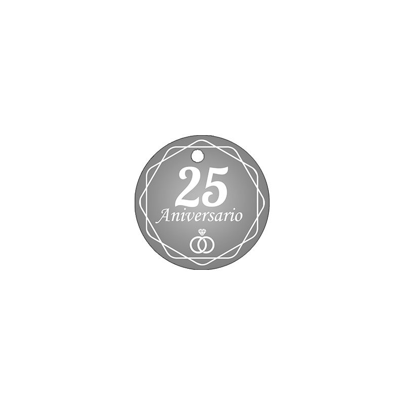Pliego de  tarjetas redondas 25 aniversario 20 ud.                                                        