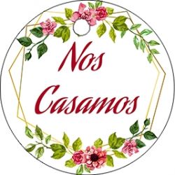 Pliego de tarjetas redondas boda flores 20 ud.                                                           