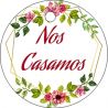 Pliego de tarjetas redondas boda flores 20 ud.                                                           