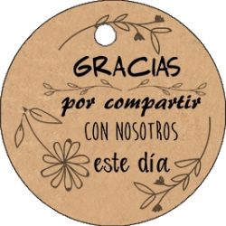 Pliego de tarjetas kraft redondas 20 ud.      