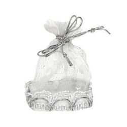 BOLSA ORGANZA PLATA BORDADA 10x7-5x4-5
