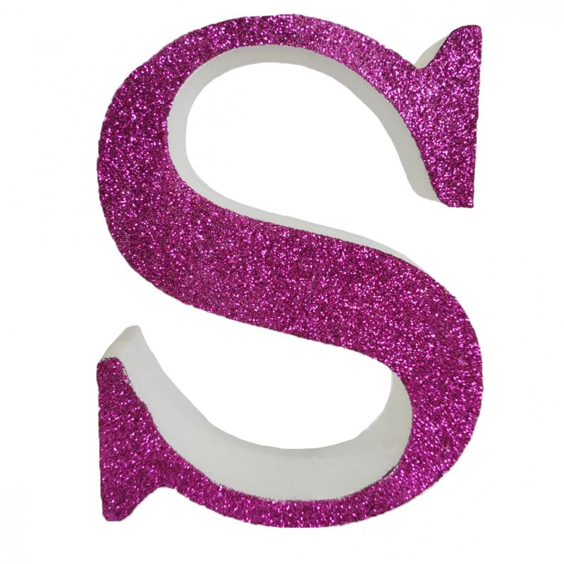 LETRA "S" DE 20 CM- EN ROSA