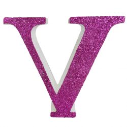 LETRA "V" DE 20 CM- EN ROSA
