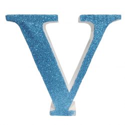 LETRA "V" DE 20 CM- EN AZUL