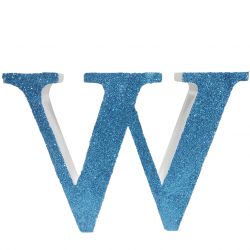 LETRA "W" DE 20 CM- EN AZUL