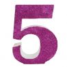 NUMERO "5" EN CORCHO ROSA