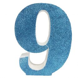 NUMERO "9" EN CORCHO AZUL