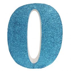 NUMERO "0" EN CORCHO AZUL