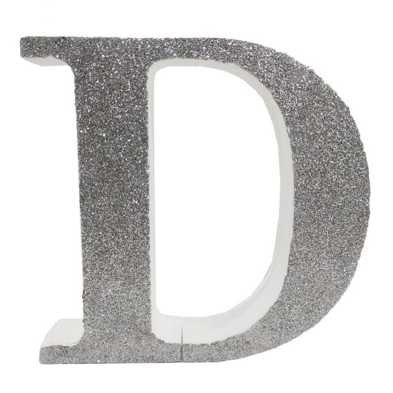 LETRA "D" DE 20 CM- EN PLATA
