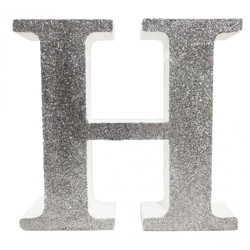 LETRA "H" DE 20 CM- EN PLATA