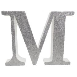 LETRA "M" DE 20 CM- EN PLATA