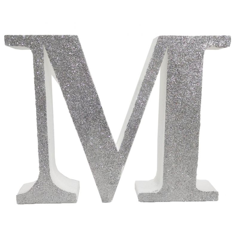 LETRA "M" DE 20 CM- EN PLATA