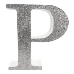 LETRA "P" DE 20 CM- EN PLATA