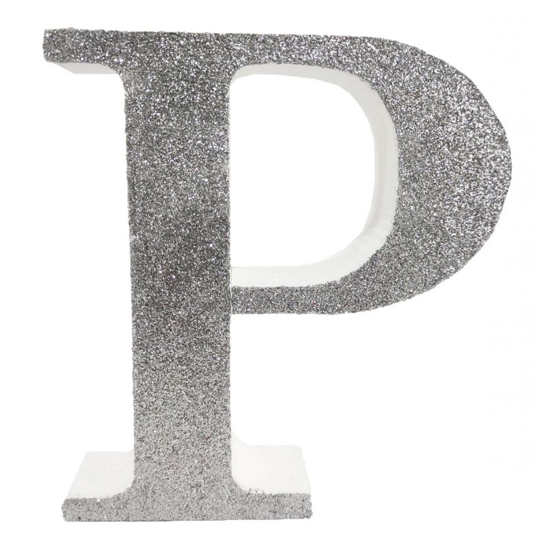 LETRA "P" DE 20 CM- EN PLATA