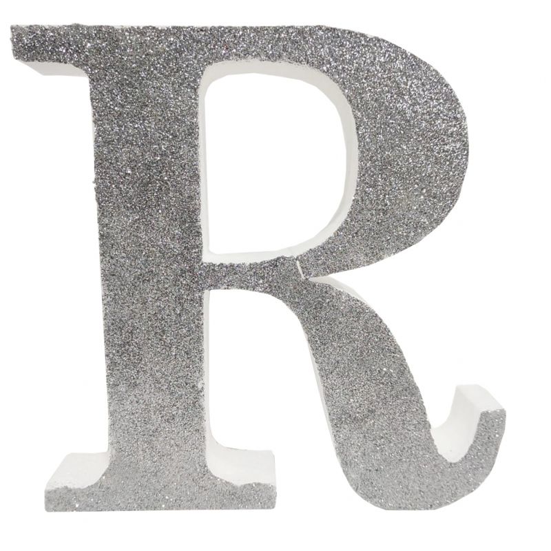 LETRA "R" DE 20 CM- EN PLATA
