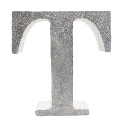 LETRA "T" DE 20 CM- EN PLATA