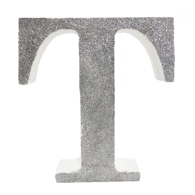 LETRA "T" DE 20 CM- EN PLATA
