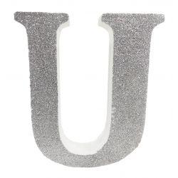 LETRA "U" DE 20 CM- EN PLATA