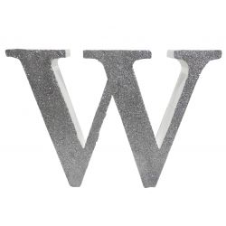 LETRA "W" DE 20 CM- EN PLATA