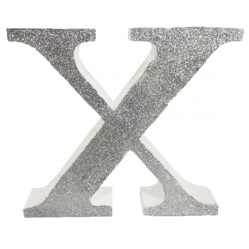 LETRA "X" DE 20 CM- EN PLATA