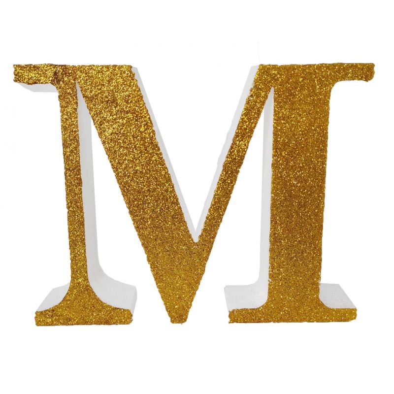 LETRA "M" DE 20 CM- EN ORO