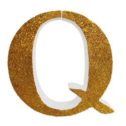 LETRA "Q" DE 20 CM- EN ORO