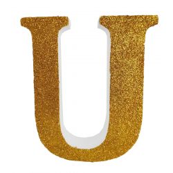LETRA "U" DE 20 CM- EN ORO