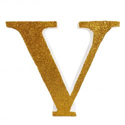 LETRA "V" DE 20 CM- EN ORO