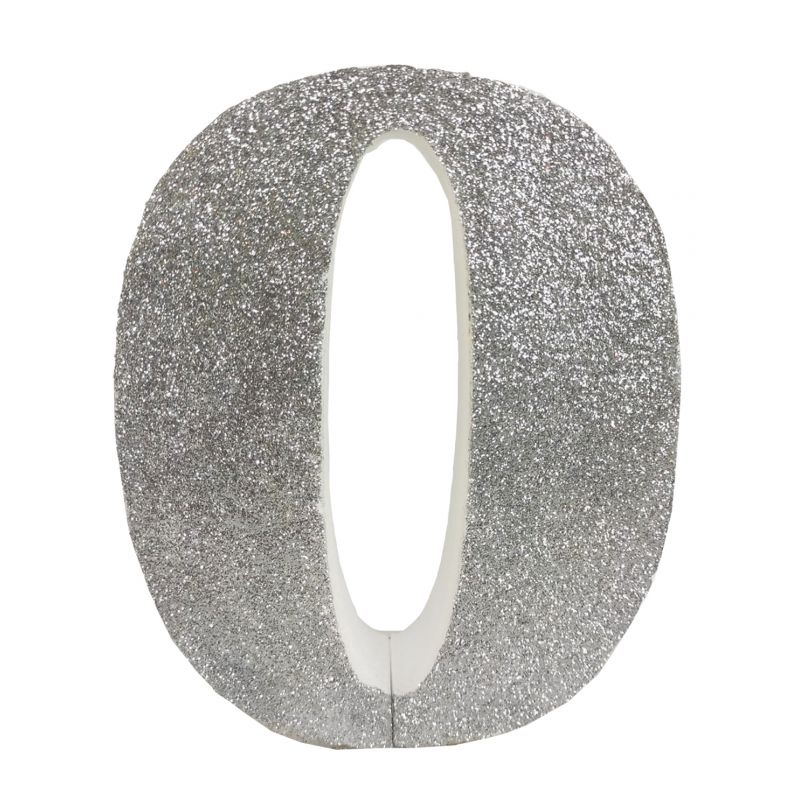 NUMERO "0" EN CORCHO PLATA