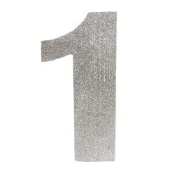 NUMERO "1" EN CORCHO PLATA