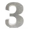 NUMERO "3" EN CORCHO PLATA