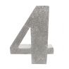 NUMERO "4" EN CORCHO PLATA
